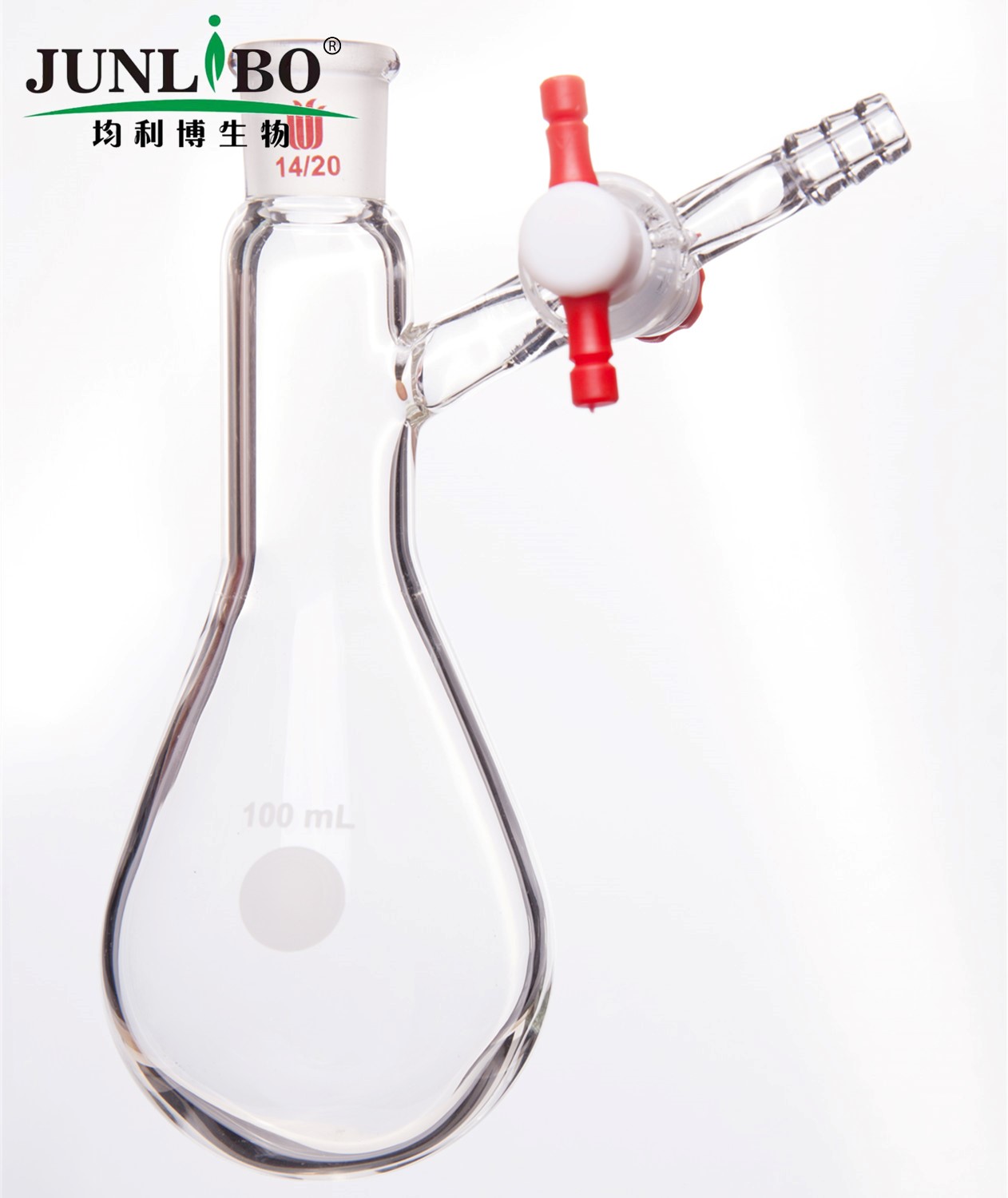 反应茄瓶,磨口:14/20,100ml,四氟节门
