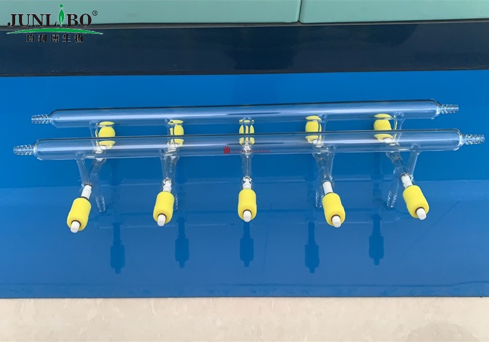 双排管真空气体分配器,具新型高真空阀 5,550mm,4小咀