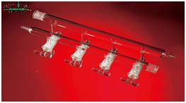 双排管真空气体分配器(实心节门塞),4组,横梁前左后右小咀,前管右侧和后管左侧为19/22磨口