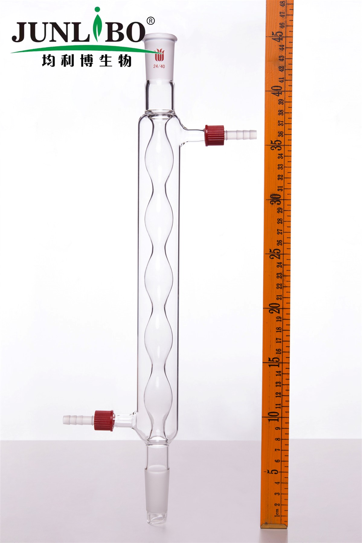 球型冷凝器,具可拆式小咀,24/40,夹层长300mm,φ8mm小咀