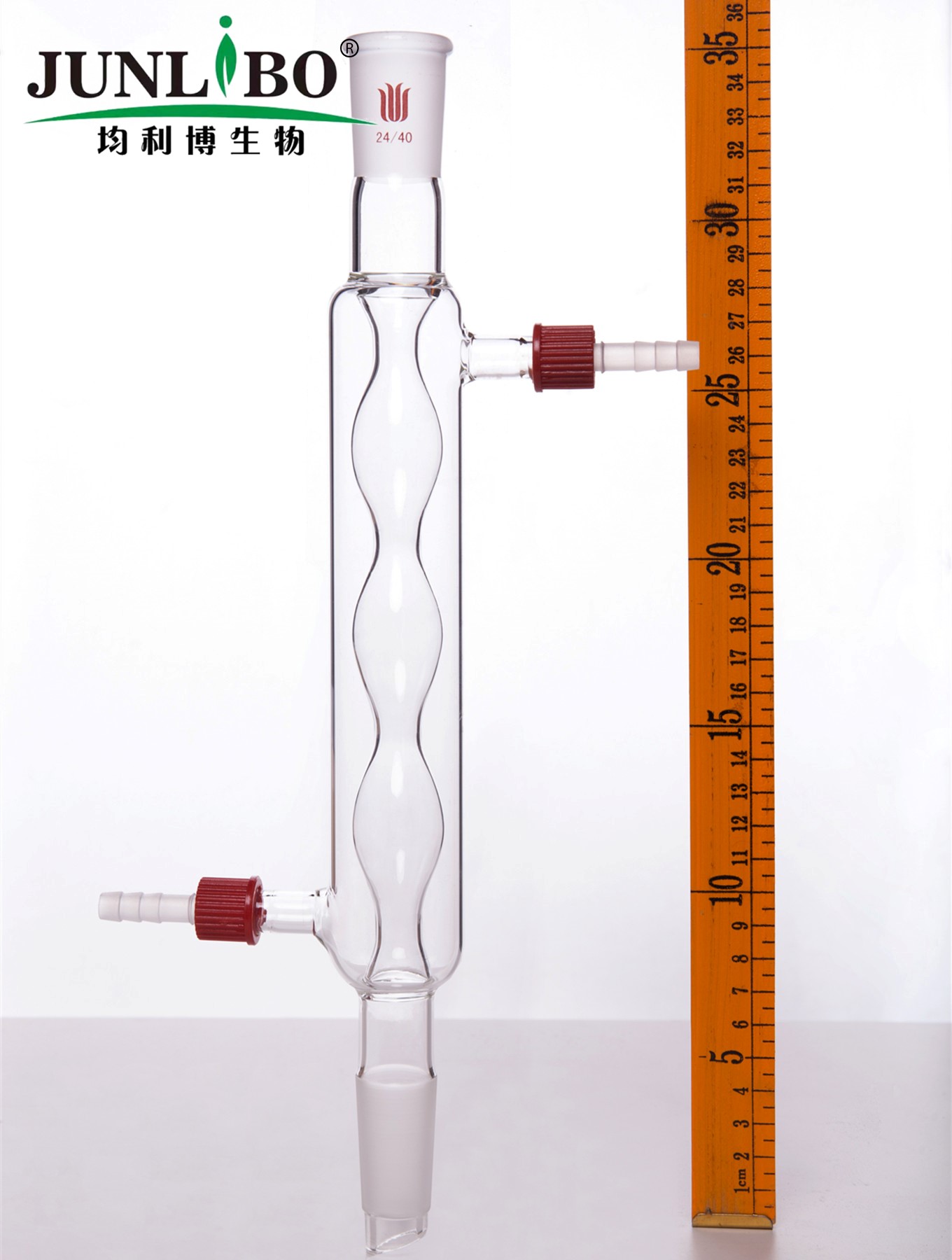 球型冷凝器,具可拆式小咀,24/40,夹层长200mm,φ8mm小咀