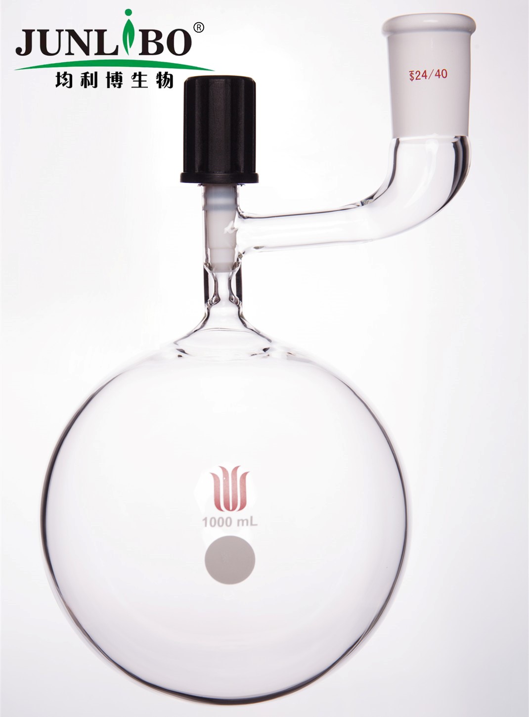 溶剂储存球瓶,内磨口,24/40,1000ml,4mm高真空阀