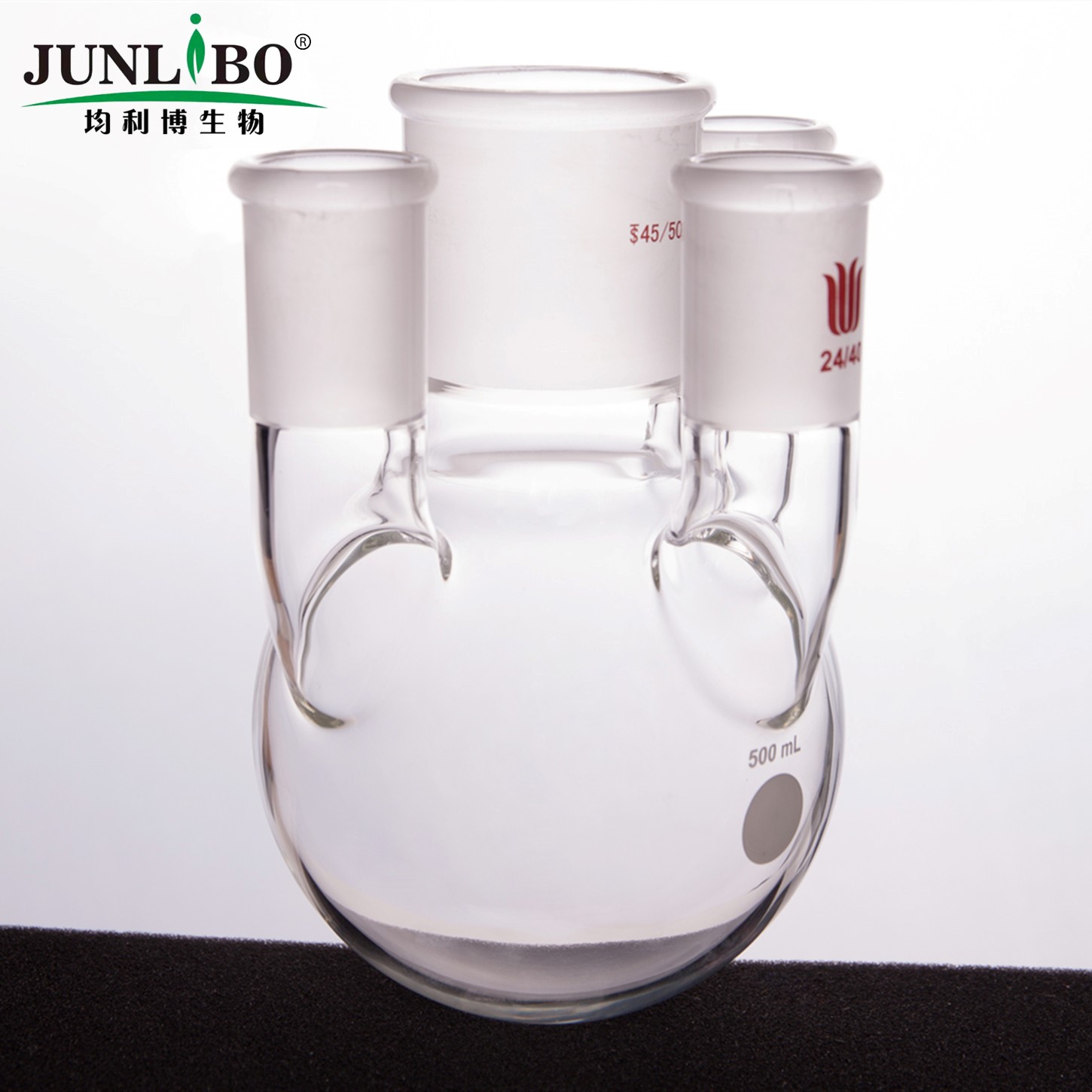 直四口圆底球瓶,中间磨口:45/50,侧磨口:24/40,500ml