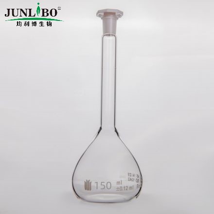 14/23口 150ml容量瓶,标配塑料塞,带个体检测证书,2支/盒