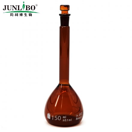 14/23口 150ml棕色容量瓶,标配玻璃塞,带个体检测证书,2支/盒