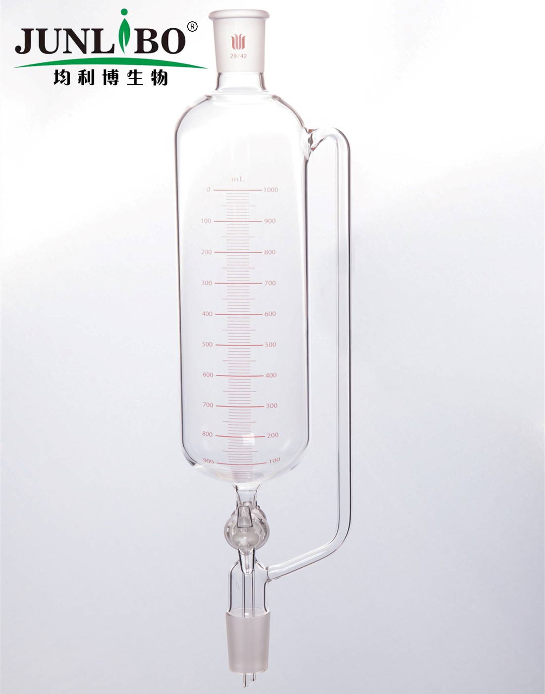 带刻度恒压滴液漏斗,玻璃节门,1000ml,29/42