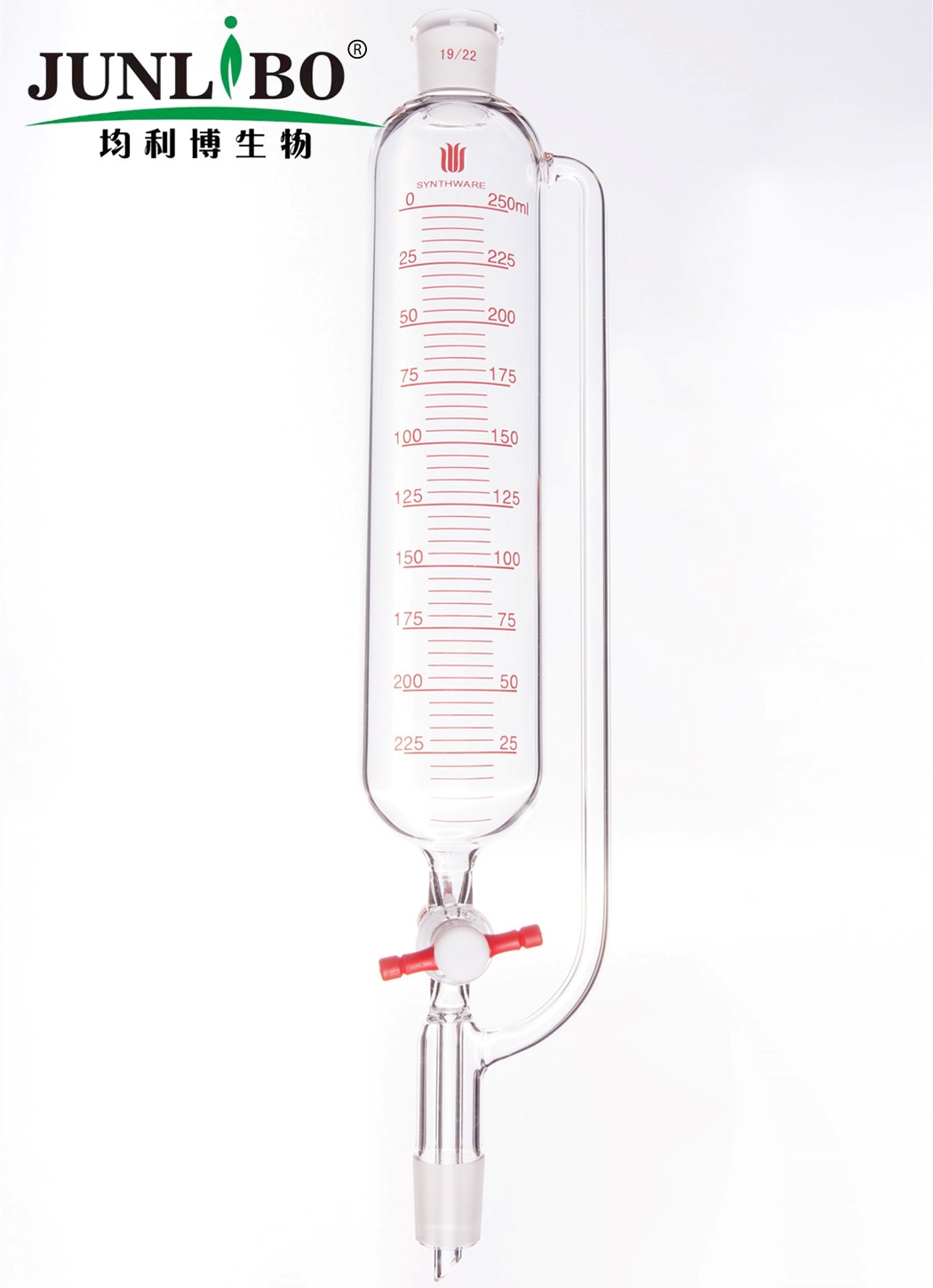 精细可调式带刻度恒压滴液漏斗,250ml,19/22