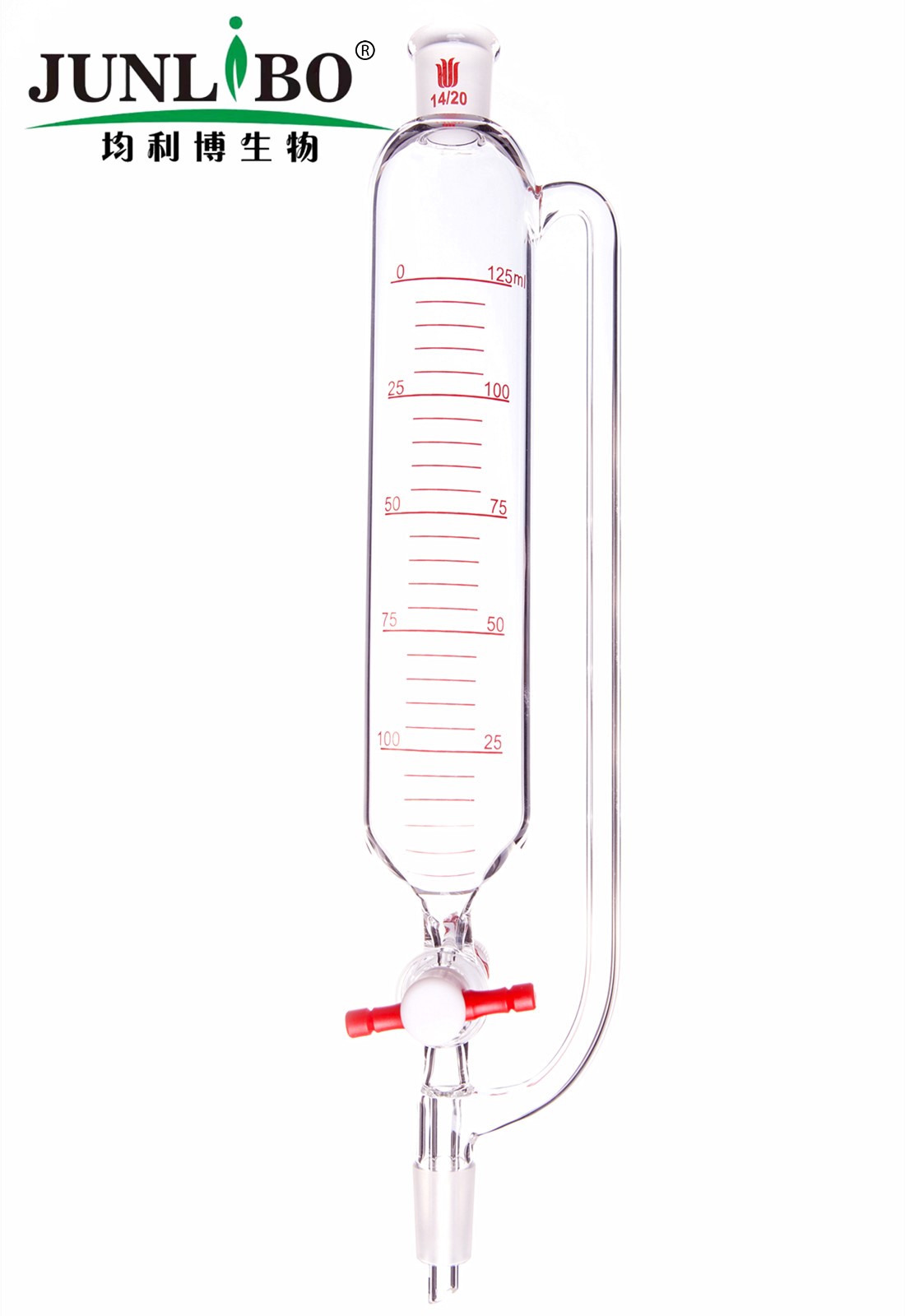 精细可调式带刻度恒压滴液漏斗,125ml,14/20