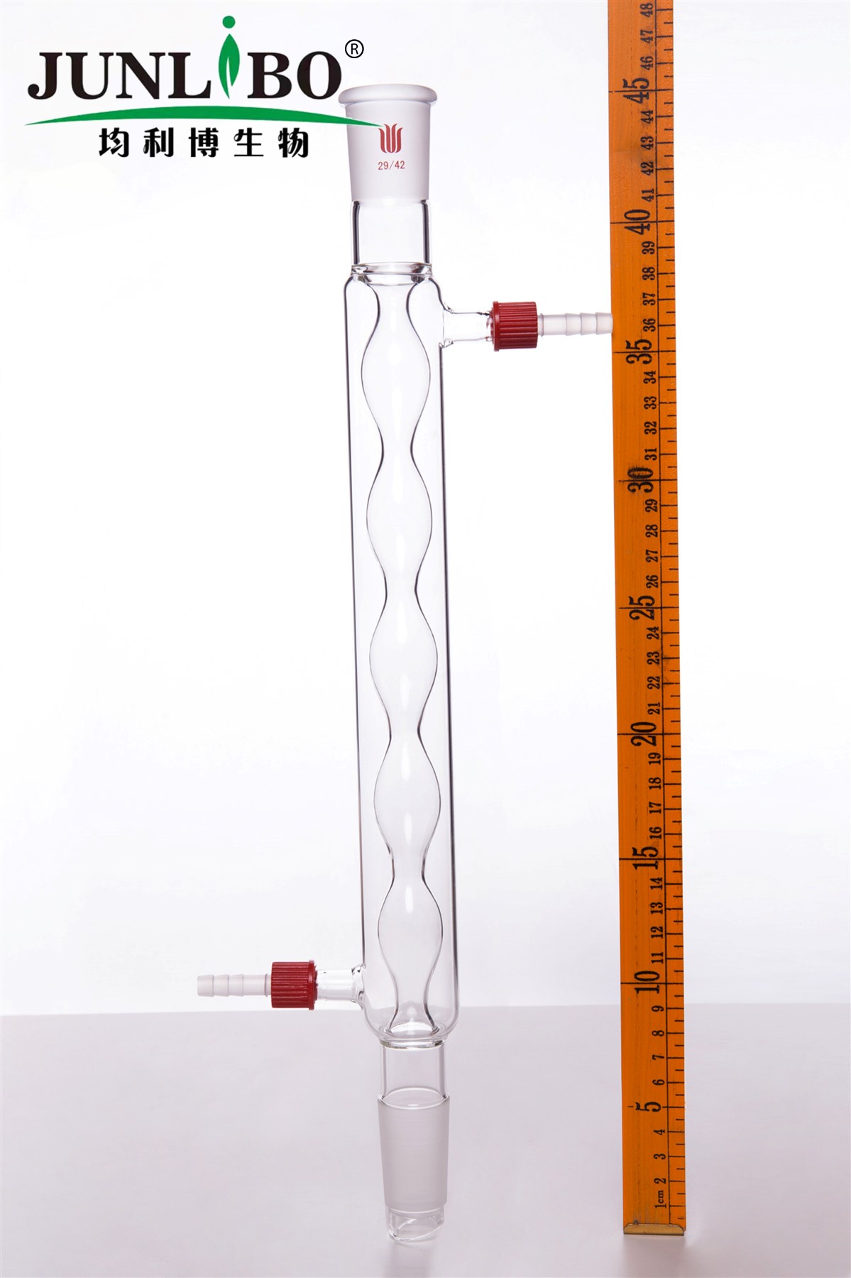 球型冷凝器,具可拆式小咀,29/42,夹层长300mm,φ8mm小咀