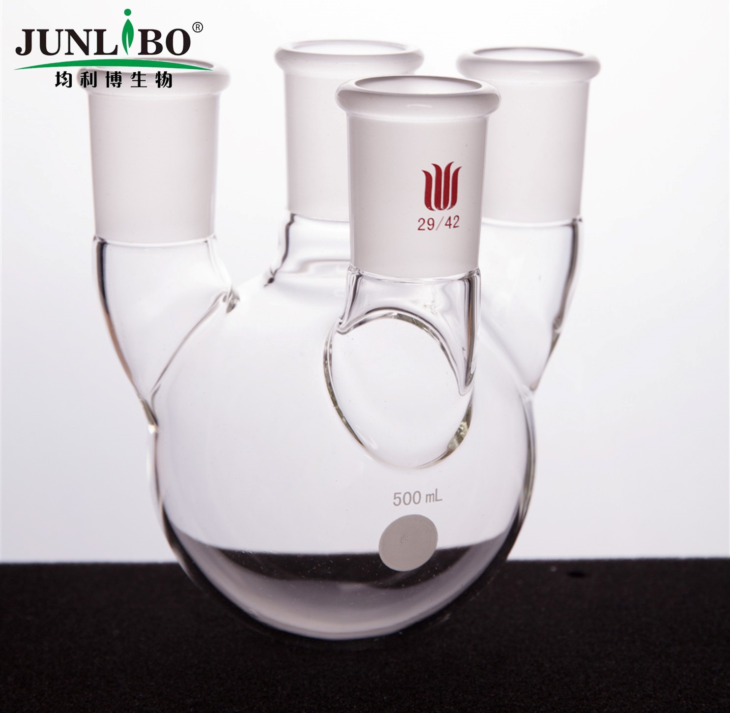 直四口圆底球瓶,中间磨口:29/42,侧磨口:29/42,500ml