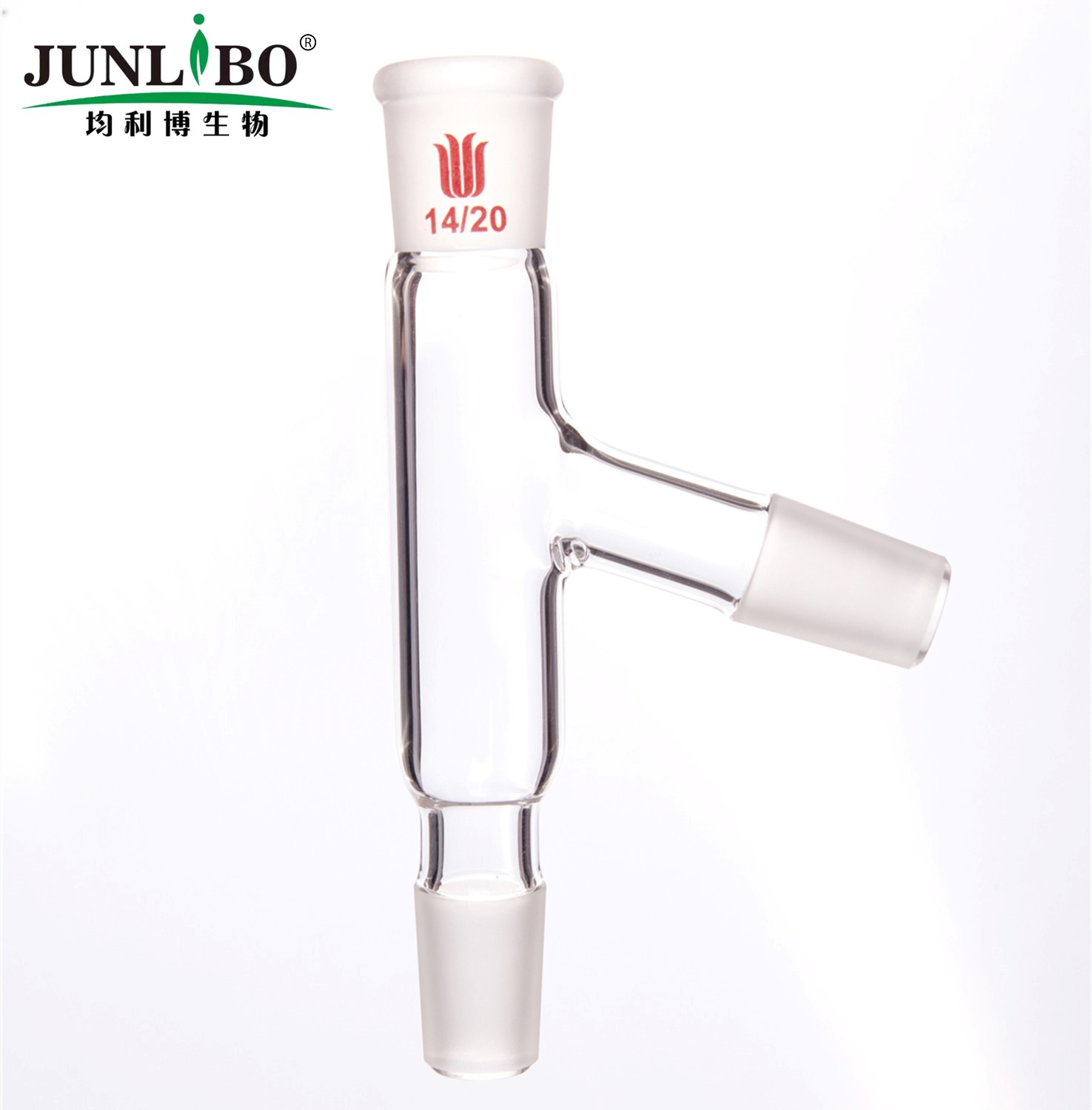 75°蒸馏头,上磨口:14/20,下磨口:14/20,侧磨口:14/20