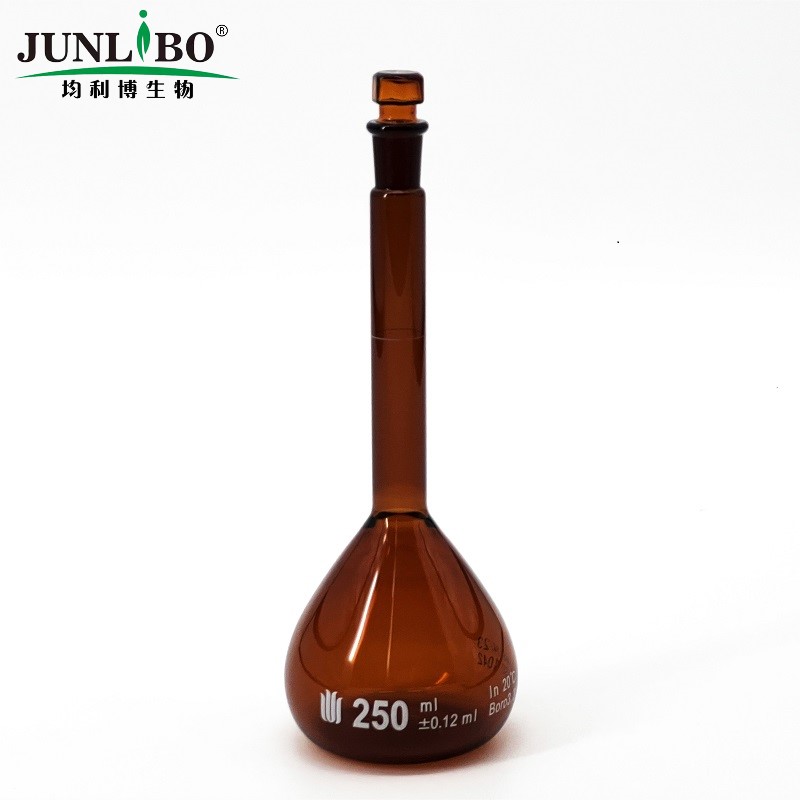 14/23口 250ml棕色容量瓶,标配玻璃塞,带个体检测证书,2支/盒
