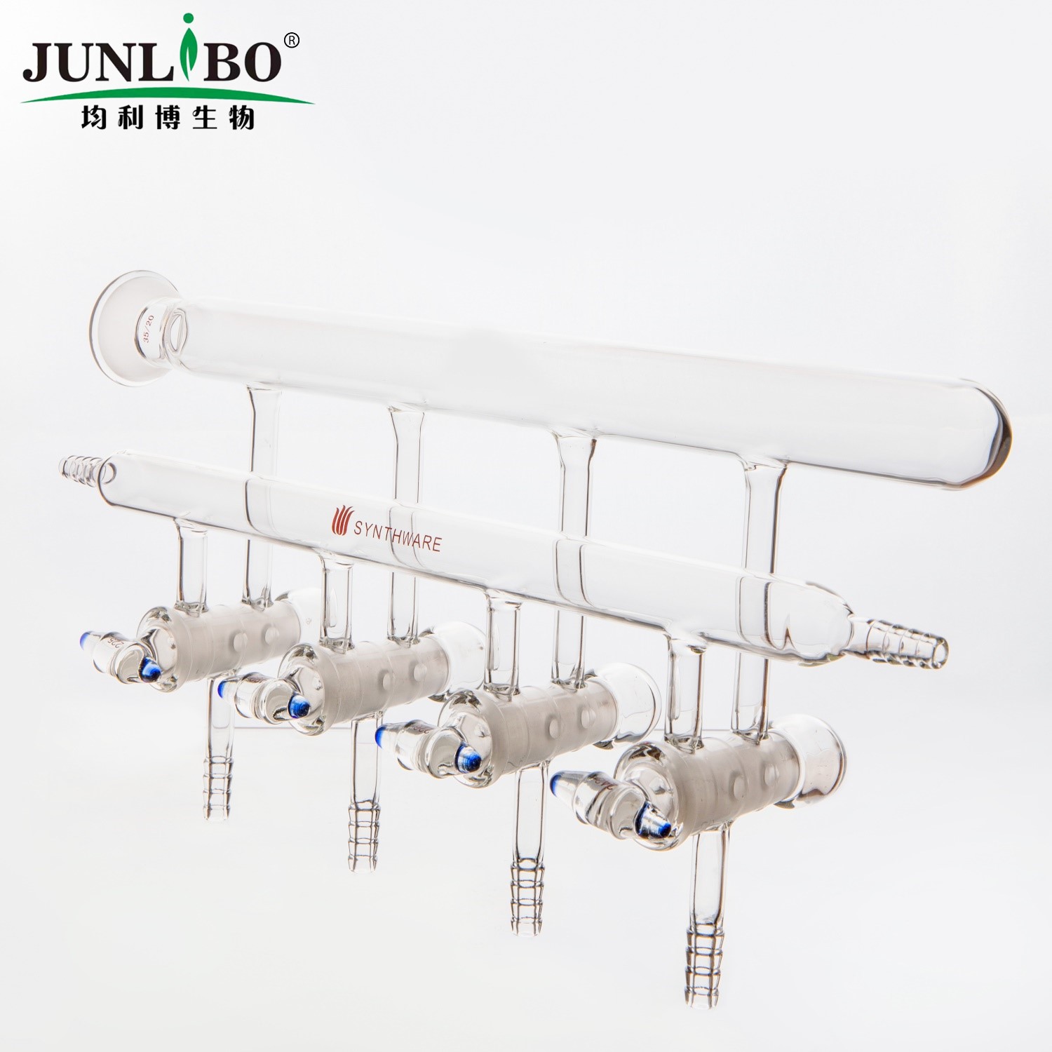 双排管真空气体分配器,空心玻璃节门,4组,左右前小咀,左后球碗