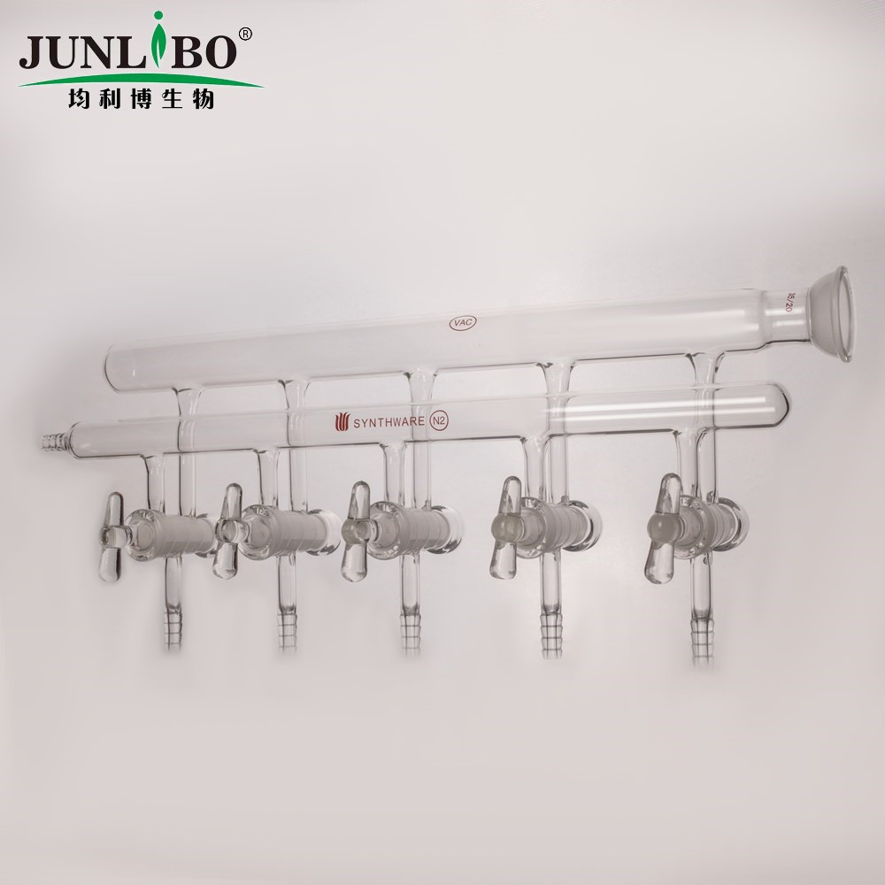 双排管真空气体分配器,空心玻璃节门,5组,左前小咀,右后球碗