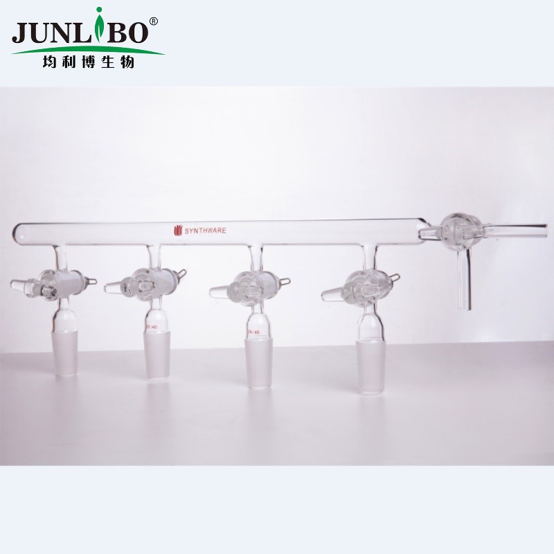 单排管真空气体分配器,实心玻璃节门,24/40,右T型节门