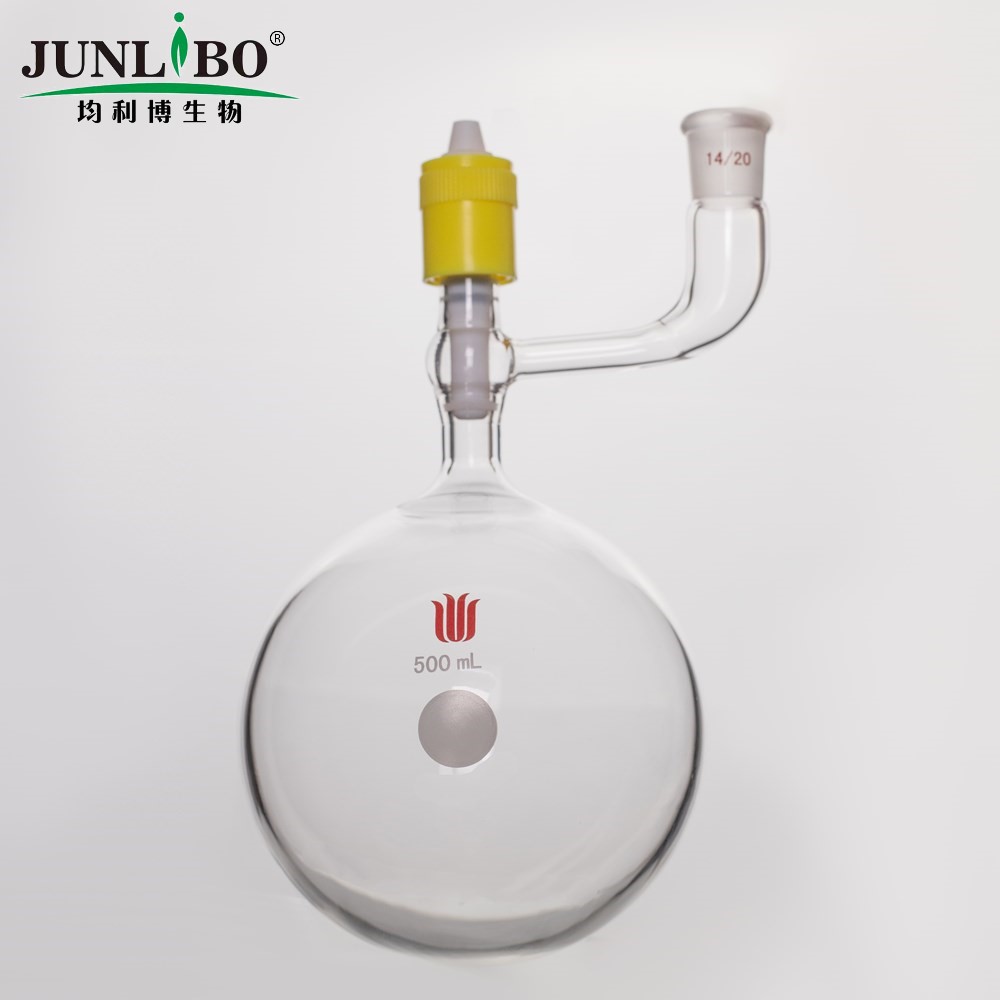 溶剂储存球瓶,磨口：14/20,500ml,新型8mm高真空阀