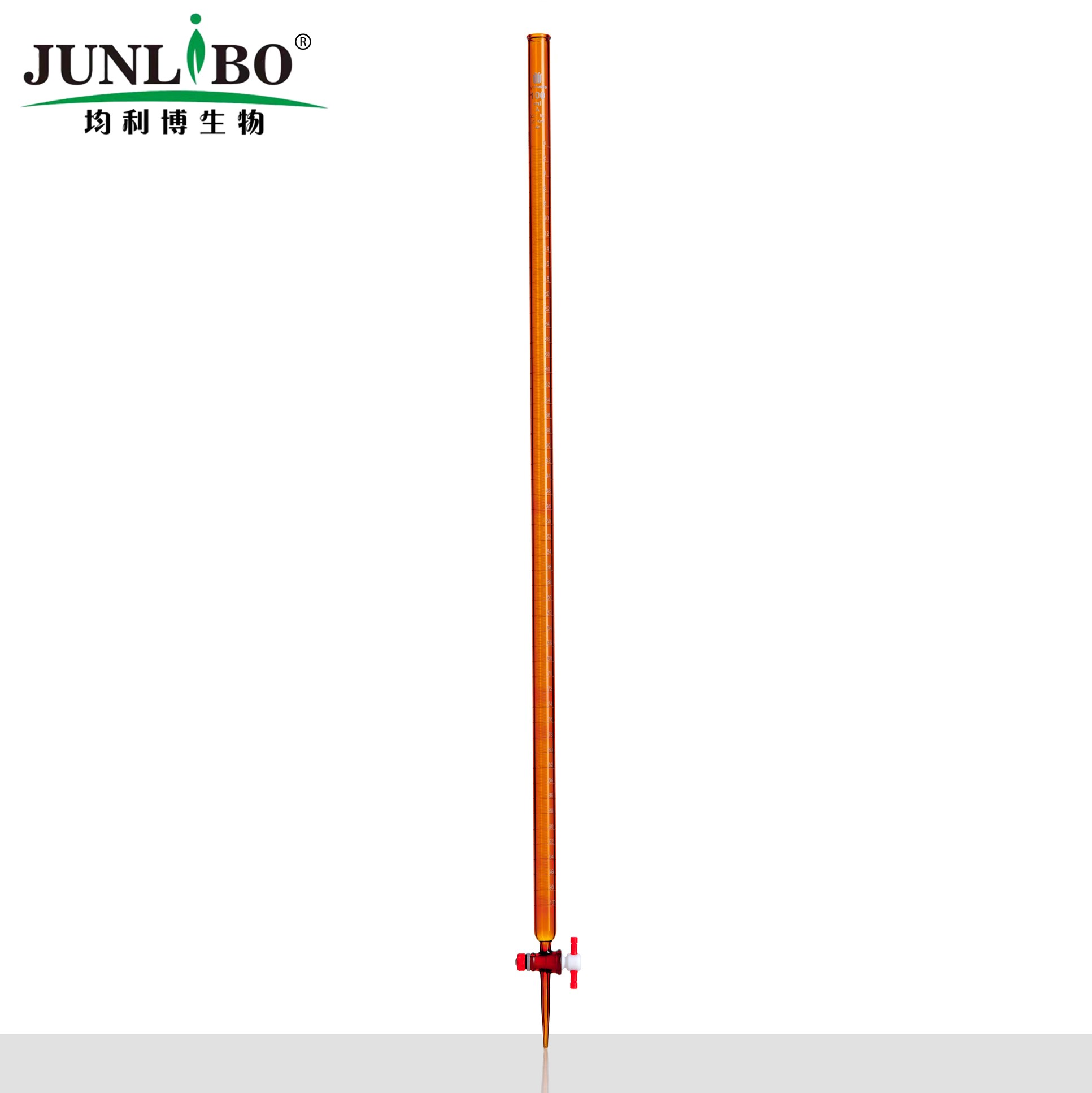 100ML酸式滴定管 棕色玻璃（2MM四氟节门），（酸碱通用）1支/盒