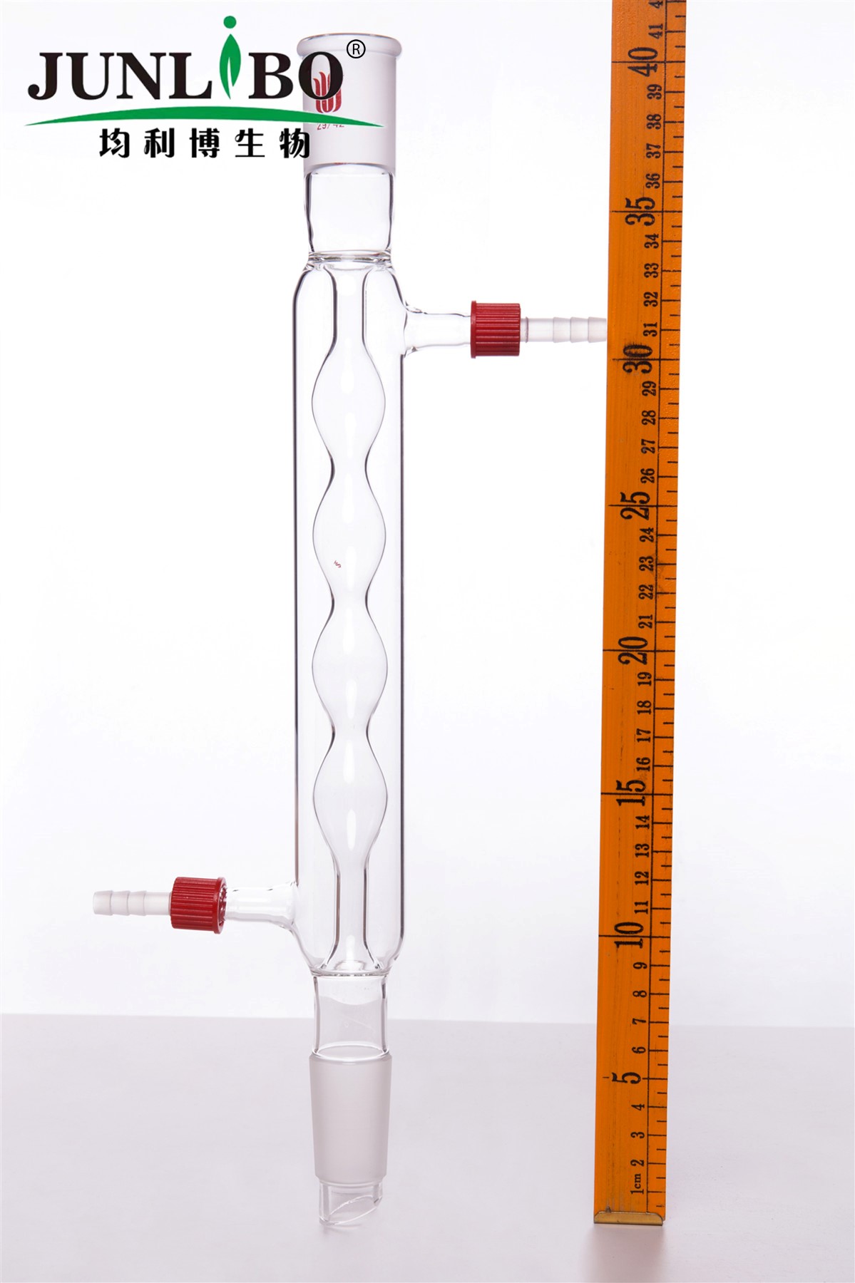 球型冷凝器,具可拆式小咀,29/42,夹层长250mm,φ8mm小咀