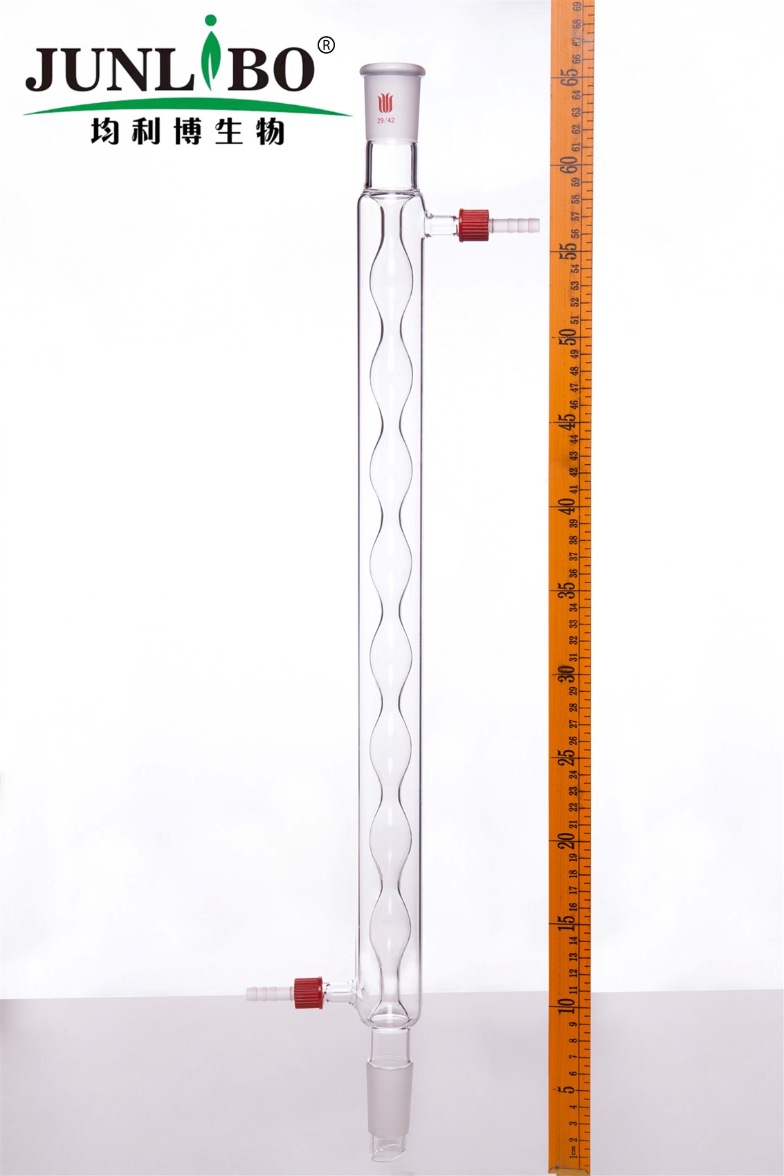 球型冷凝器,具可拆式小咀,29/42,夹层长500mm,φ8mm小咀