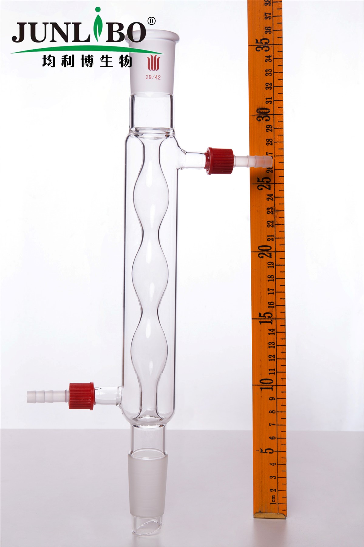 球型冷凝器,具可拆式小咀,29/42,夹层长200mm,φ8mm小咀