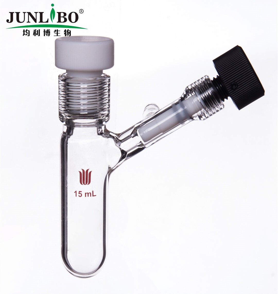 15#内螺纹15ml厚壁反应瓶,侧管7#内螺纹0-4mm高真空节门