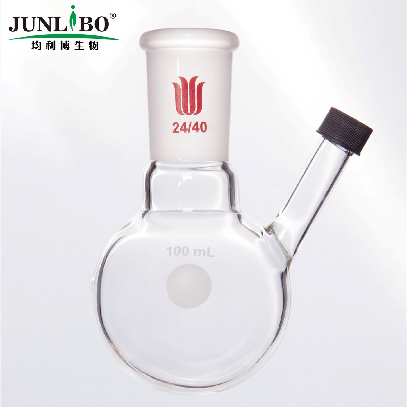 具罗纹口二口球瓶,磨口:24/40,50ml