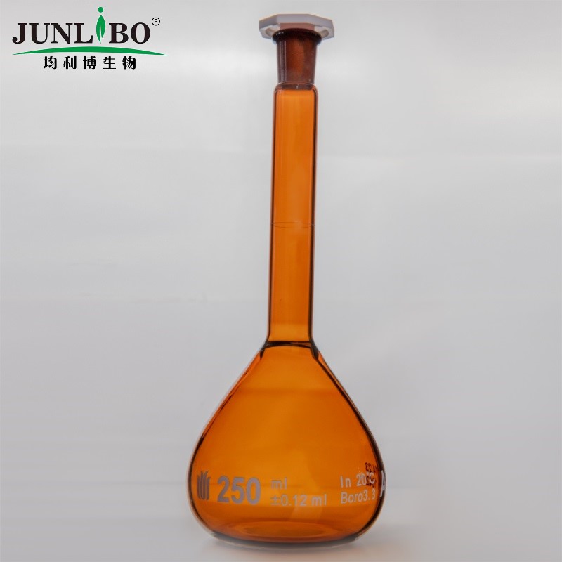 19/26口 500ml棕色玻璃容量瓶,标配塑料塞,带个体检测证书,2支/盒