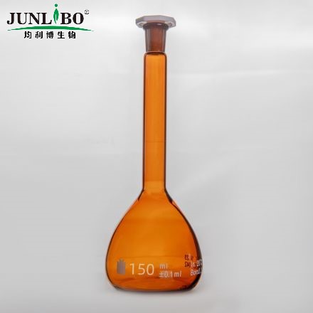 14/23口 150ml棕色玻璃容量瓶,标配塑料塞,不带个体检测证书,2支/盒