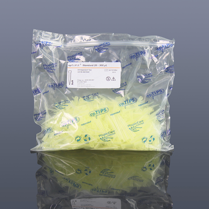 epTIPS 普通袋装,优质级 20-300µl, 2x500 个吸头=1000个吸头, 黄色