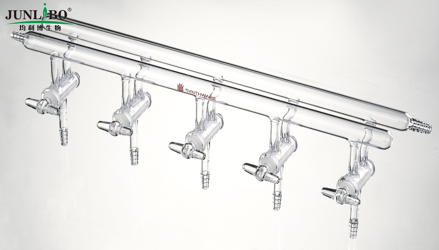 双排管真空气体分配器,实心玻璃节门,5,450mm,2小咀,左前右后