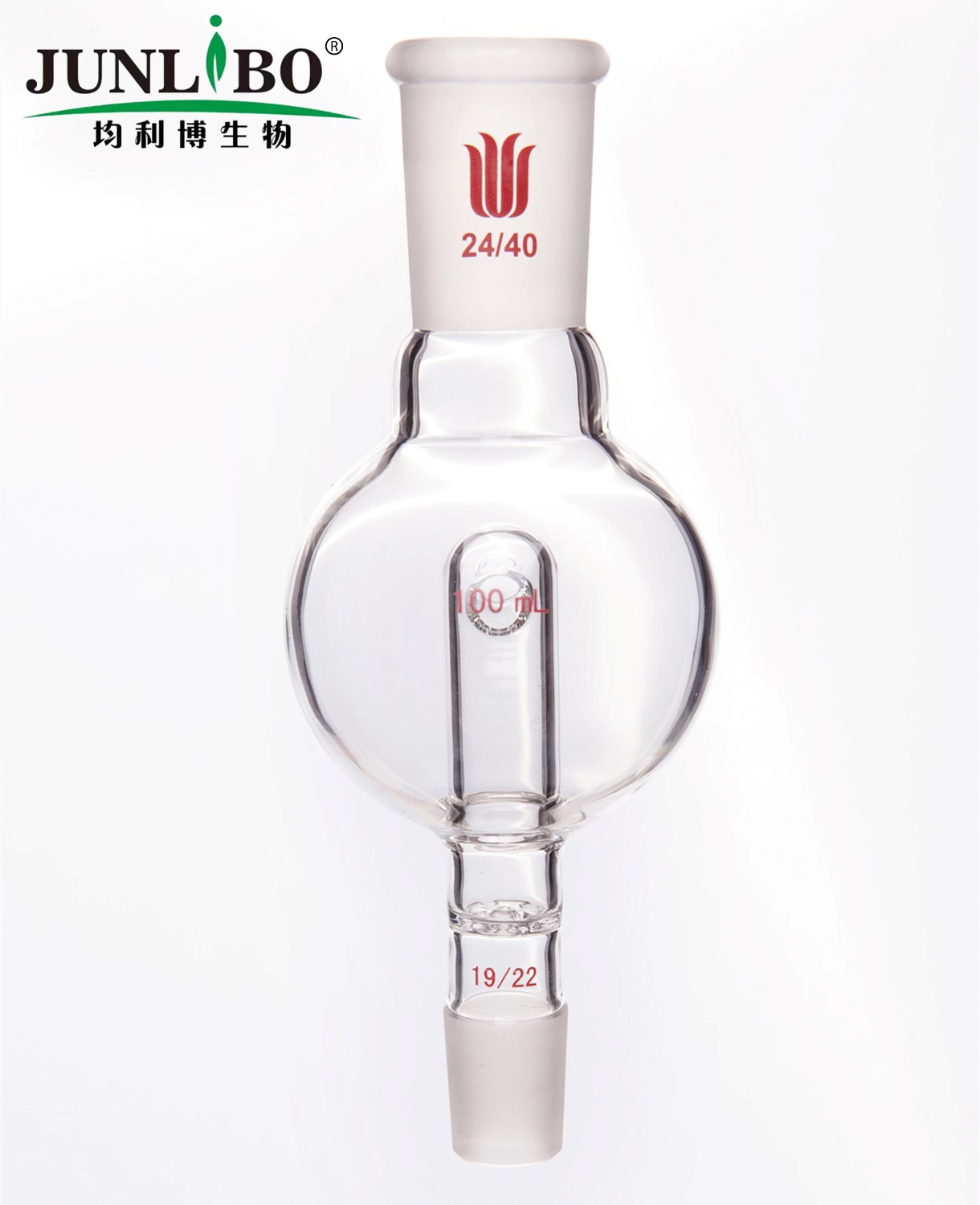 防溅球,具孔玻板,上磨口:24/40,下磨口:19/22,100ml