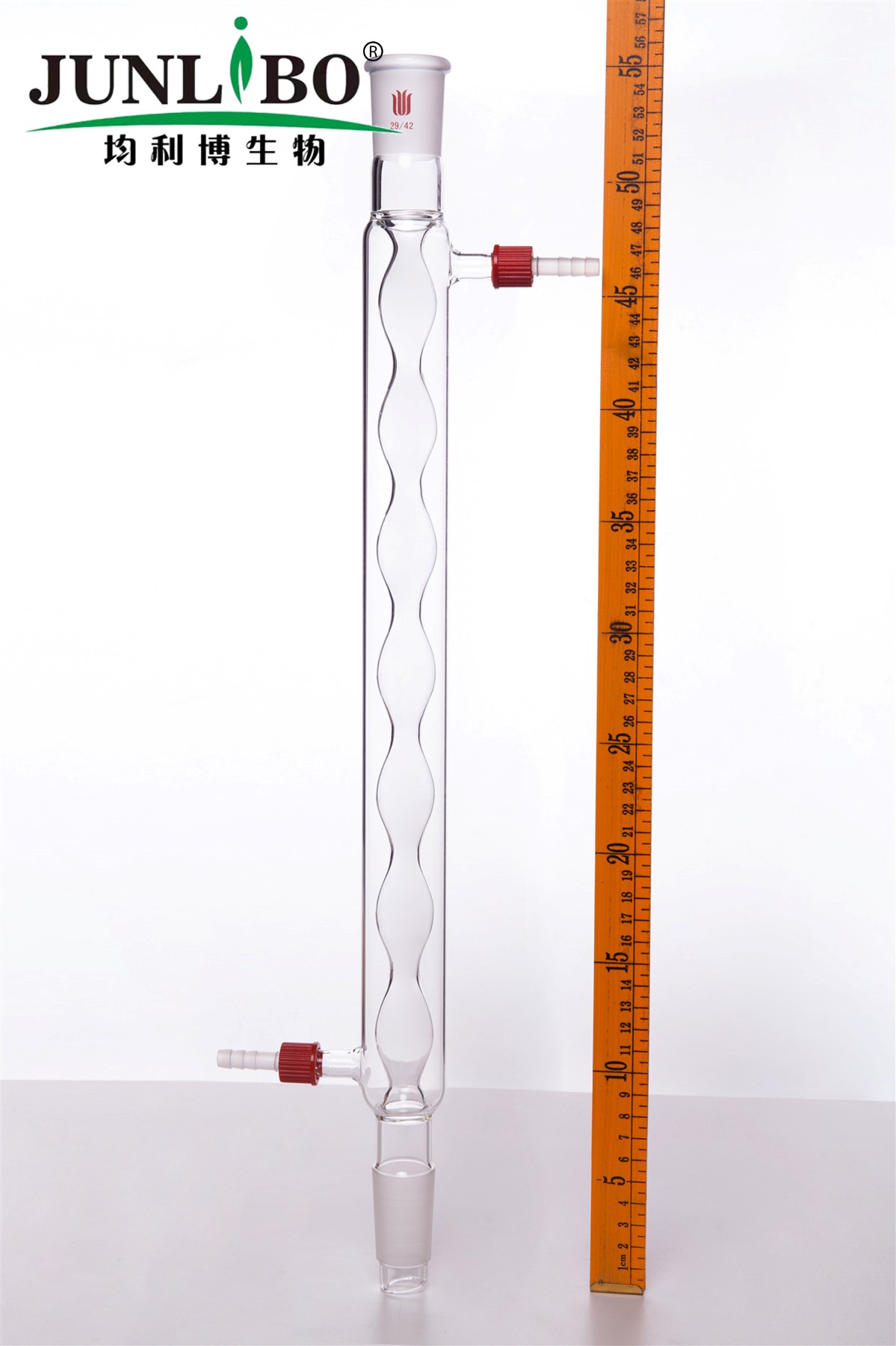 球型冷凝器,具可拆式小咀,29/42,夹层长400mm,φ8mm小咀