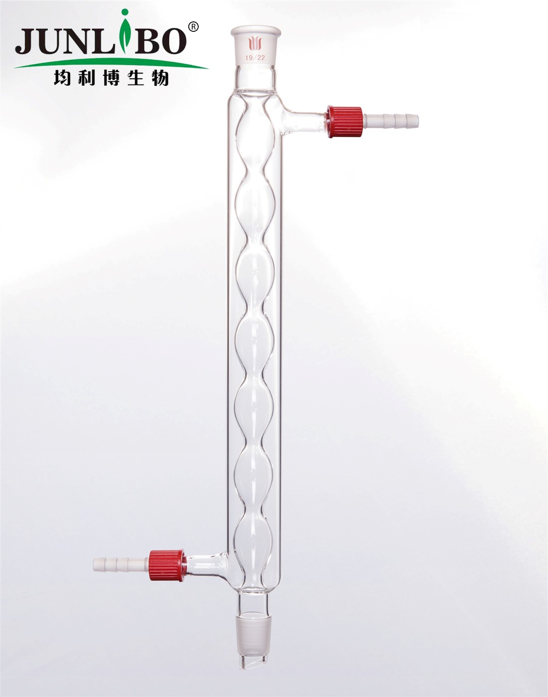 球型冷凝器,具可拆式小咀,19/22,夹层长300mm,φ8mm小咀